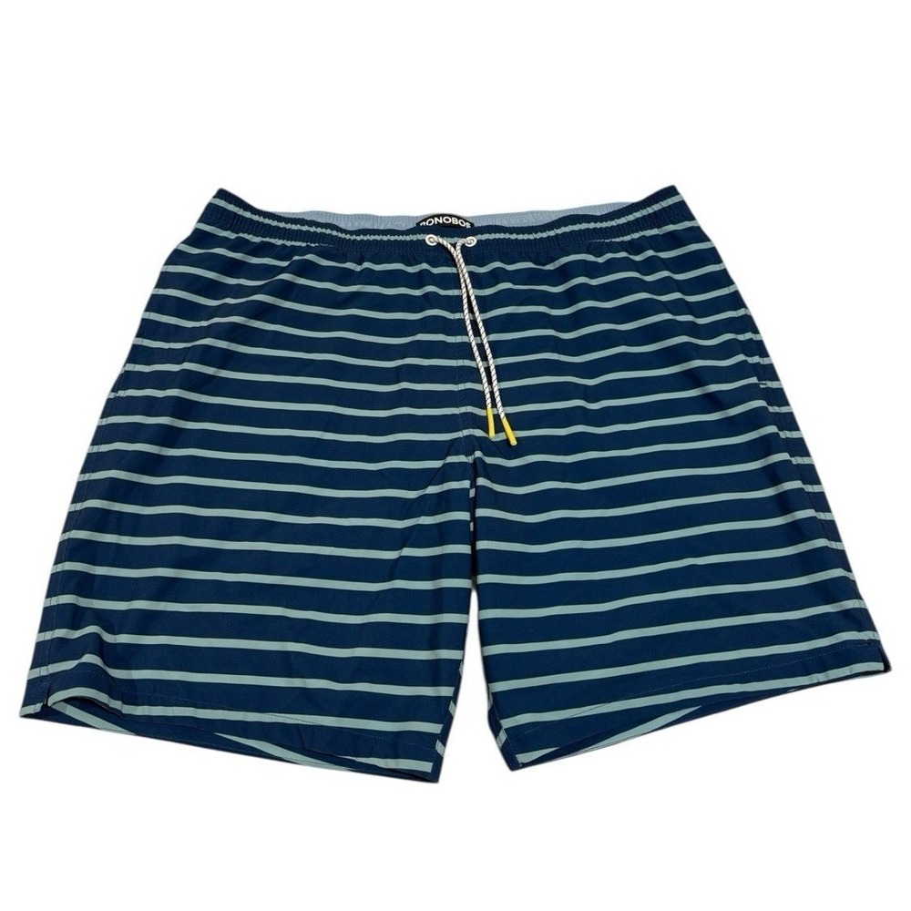 Bonobos Men's XXL Blue Striped Lined Swim Shorts Trunks